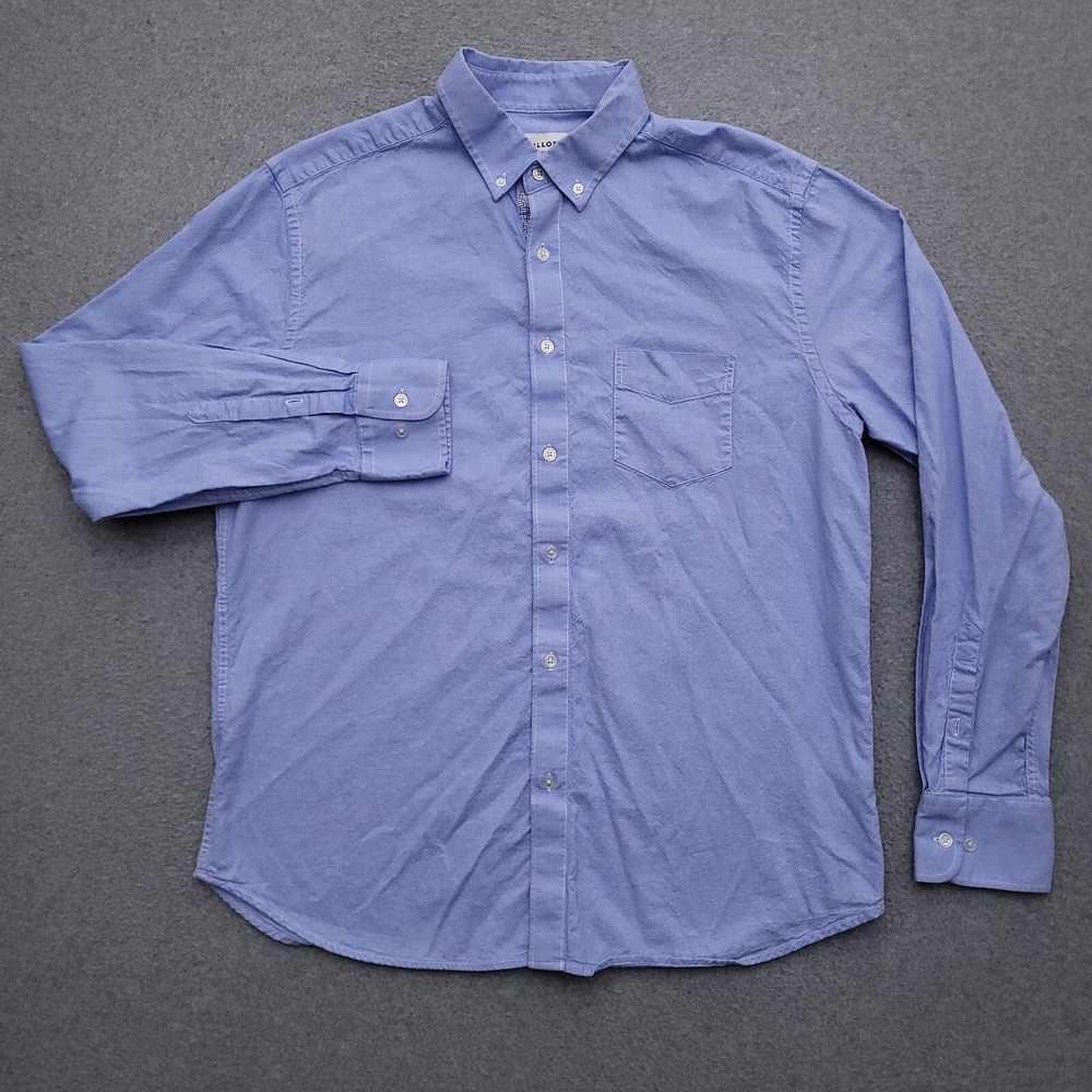 Twillory Shirt Mens Large Tailored Fit Oxford Button Down Untuckable Blue